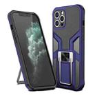 For iPhone 11 Pro Max Armor 2 in 1 PC + TPU Magnetic Shockproof Case with Foldable Holder (Blue) - 1