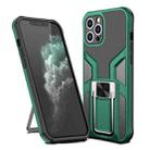 For iPhone 11 Pro Max Armor 2 in 1 PC + TPU Magnetic Shockproof Case with Foldable Holder (Green) - 1