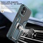 For iPhone 12 mini Armor 2 in 1 PC + TPU Magnetic Shockproof Case with Foldable Holder (Cyan) - 7