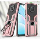 For Xiaomi Mi 10T Lite 5G Armor 2 in 1 PC + TPU Magnetic Shockproof Case with Foldable Holder(Rose Gold) - 1