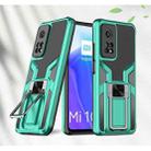 For Xiaomi Mi 10T Pro 5G Armor 2 in 1 PC + TPU Magnetic Shockproof Case with Foldable Holder(Green) - 1