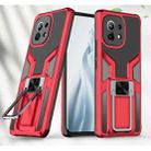 For Xiaomi Mi 11 Armor 2 in 1 PC + TPU Magnetic Shockproof Case with Foldable Holder(Red) - 1