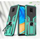 For Xiaomi Redmi Note 9 Pro Armor 2 in 1 PC + TPU Magnetic Shockproof Case with Foldable Holder(Green) - 1