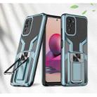 For Xiaomi Redmi Note 10 Armor 2 in 1 PC + TPU Magnetic Shockproof Case with Foldable Holder(Cyan) - 1