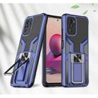 For Xiaomi Redmi Note 10 Armor 2 in 1 PC + TPU Magnetic Shockproof Case with Foldable Holder(Blue) - 1