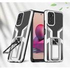 For Xiaomi Redmi Note 10 Armor 2 in 1 PC + TPU Magnetic Shockproof Case with Foldable Holder(Silver) - 1