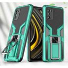 For Xiaomi Poco M3 Armor 2 in 1 PC + TPU Magnetic Shockproof Case with Foldable Holder(Green) - 1