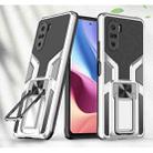 For Xiaomi Redmi K40 / K40 Pro Armor 2 in 1 PC + TPU Magnetic Shockproof Case with Foldable Holder(Silver) - 1