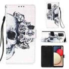 For Samsung Galaxy A02s(US Version) 3D Painting Horizontal Flip Leather Case with Holder & Card Slot & Wallet & Lanyard(Skull) - 1