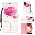 For Samsung Galaxy A02s(US Version) 3D Painting Horizontal Flip Leather Case with Holder & Card Slot & Wallet & Lanyard(Pink Flower) - 1