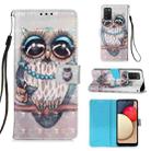 For Samsung Galaxy A02s(EU Version) 3D Painting Horizontal Flip Leather Case with Holder & Card Slot & Wallet & Lanyard(Cute Owl) - 1