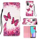 For Samsung Galaxy A52 5G / 4G 3D Painting Horizontal Flip Leather Case with Holder & Card Slot & Wallet & Lanyard(Rose Butterfly) - 1