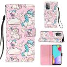 For Samsung Galaxy A52 5G / 4G 3D Painting Horizontal Flip Leather Case with Holder & Card Slot & Wallet & Lanyard(Pink Pony) - 1