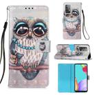 For Samsung Galaxy A52 5G / 4G 3D Painting Horizontal Flip Leather Case with Holder & Card Slot & Wallet & Lanyard(Cute Owl) - 1