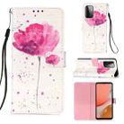 For Samsung Galaxy A72 5G / 4G 3D Painting Horizontal Flip Leather Case with Holder & Card Slot & Wallet & Lanyard(Pink Flower) - 1