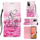 For Samsung Galaxy A72 5G / 4G 3D Painting Horizontal Flip Leather Case with Holder & Card Slot & Wallet & Lanyard(Pink Clouds) - 1