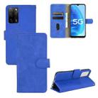 For OPPO A55 5G Solid Color Skin Feel Magnetic Buckle Horizontal Flip Calf Texture PU Leather Case with Holder & Card Slots & Wallet(Blue) - 1