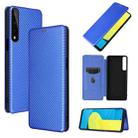 For LG Stylo 7 Carbon Fiber Texture Horizontal Flip TPU + PC + PU Leather Case with Card Slot(Blue) - 1