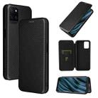 For OPPO Realme V11 5G Carbon Fiber Texture Horizontal Flip TPU + PC + PU Leather Case with Card Slot(Black) - 1