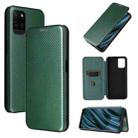 For OPPO Realme V11 5G Carbon Fiber Texture Horizontal Flip TPU + PC + PU Leather Case with Card Slot(Green) - 1