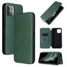 For Cubot C30 Carbon Fiber Texture Horizontal Flip TPU + PC + PU Leather Case with Card Slot(Green) - 1