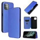 For Cubot C30 Carbon Fiber Texture Horizontal Flip TPU + PC + PU Leather Case with Card Slot(Blue) - 1