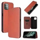 For Cubot C30 Carbon Fiber Texture Horizontal Flip TPU + PC + PU Leather Case with Card Slot(Brown) - 1