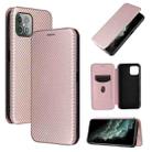 For Cubot C30 Carbon Fiber Texture Horizontal Flip TPU + PC + PU Leather Case with Card Slot(Pink) - 1