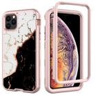 For iPhone 11 Pro Electroplated IMD Full Coverage Shockproof PC + Skin + Silicon Case(GWL15E) - 1
