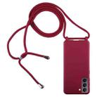 For Samsung Galaxy S21+ 5G Candy Colors TPU Protective Case with Lanyard(Red) - 1