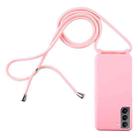 For Samsung Galaxy S21+ 5G Candy Colors TPU Protective Case with Lanyard(Pink) - 1