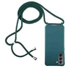 For Samsung Galaxy S21+ 5G Candy Colors TPU Protective Case with Lanyard(Dark Green) - 1