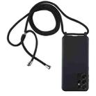 For Samsung Galaxy S21 Ultra 5G Candy Colors TPU Protective Case with Lanyard(Black) - 1