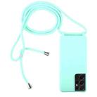 For Samsung Galaxy S21 Ultra 5G Candy Colors TPU Protective Case with Lanyard(Mint Green) - 1