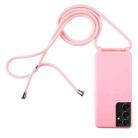 For Samsung Galaxy S21 Ultra 5G Candy Colors TPU Protective Case with Lanyard(Pink) - 1