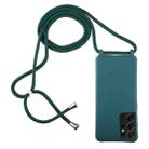 For Samsung Galaxy S21 Ultra 5G Candy Colors TPU Protective Case with Lanyard(Dark Green) - 1