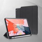 For iPad 10.2 Mutural YASHI Series TPU + PU Cloth Pattern Texture Horizontal Flip Leather Case with Three-folding Holder & Pen Slot & Wake-up / Sleep Function(Black) - 1