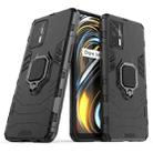 For OPPO Realme GT 5G PC + TPU Shockproof Protective Case with Magnetic Ring Holder(Black) - 1