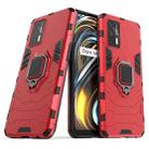 For OPPO Realme GT 5G PC + TPU Shockproof Protective Case with Magnetic Ring Holder(Red) - 1