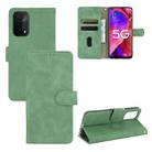 For Oppo A93 5G Solid Color Skin Feel Magnetic Buckle Horizontal Flip Calf Texture PU Leather Case with Holder & Card Slots & Wallet(Green) - 1