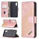 For Samsung Galaxy A02 / M02 Matching Color Crocodile Texture Horizontal Flip PU Leather Case with Wallet & Holder & Card Slots(Rose Gold) - 1