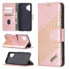 For Samsung Galaxy A32 4G Matching Color Crocodile Texture Horizontal Flip PU Leather Case with Wallet & Holder & Card Slots(Rose Gold) - 1