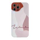For iPhone 11 Color Block Stitching Straight Edge King Kong IMD Shockproof Case (Pink White) - 1
