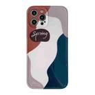 For iPhone 11 Color Block Stitching Straight Edge King Kong IMD Shockproof Case (White Green) - 1