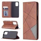 For Xiaomi Redmi Note 10 4G / Note 10s Rhombus Texture Horizontal Flip Magnetic Leather Case with Holder & Card Slots(Brown) - 1