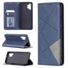 For Samsung Galaxy A32 4G Rhombus Texture Horizontal Flip Magnetic Leather Case with Holder & Card Slots(Blue) - 1