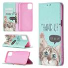 For LG K42 Colored Drawing Pattern Invisible Magnetic Horizontal Flip PU Leather Case with Holder & Card Slots & Wallet(Cat) - 1