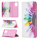 For Xiaomi Redmi Note 10 4G Colored Drawing Pattern Invisible Magnetic Horizontal Flip PU Leather Case with Holder & Card Slots & Wallet(Sun Flower) - 1