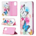 For Xiaomi Redmi Note 10 4G Colored Drawing Pattern Invisible Magnetic Horizontal Flip PU Leather Case with Holder & Card Slots & Wallet(Two Butterflies) - 1