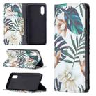 For Samsung Galaxy A02 Colored Drawing Pattern Invisible Magnetic Horizontal Flip PU Leather Case with Holder & Card Slots & Wallet(Red Leaves) - 1